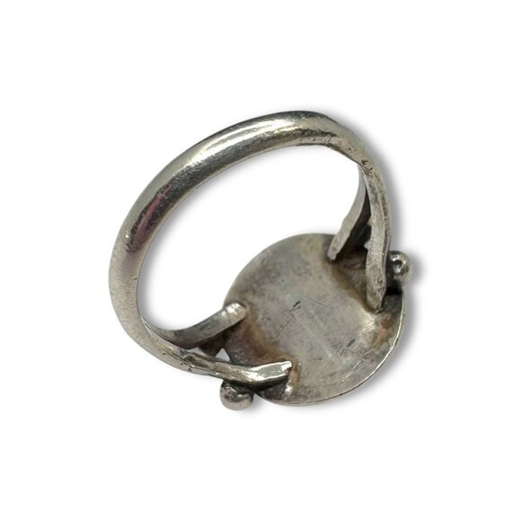 Green Turquoise Native American Sterling Silver Ring Hand Crafted Size 7 - Picture 7 of 11